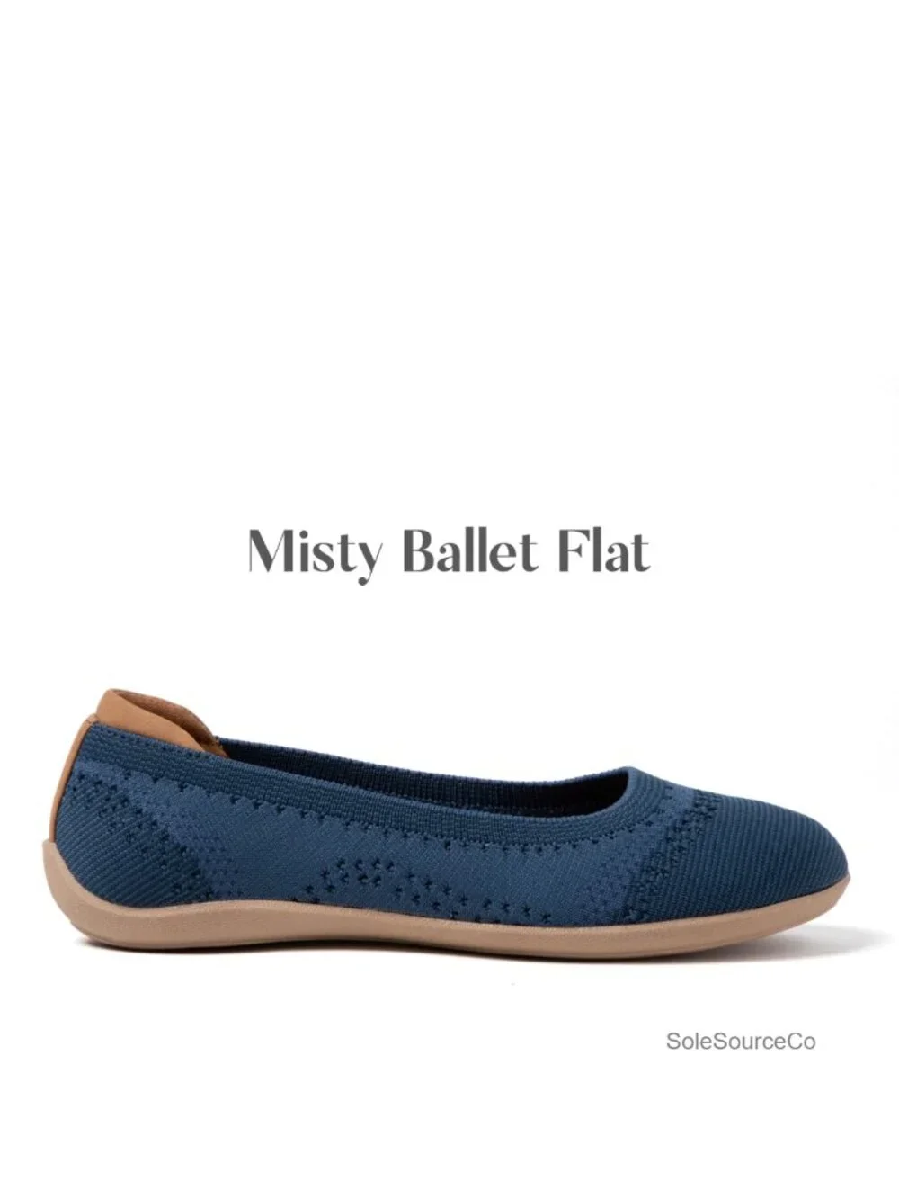 Womens Ballet Flats Knit Slip On Comfortable Machine Washable Round Toe Low Top